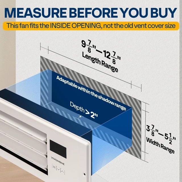 Alt view image 2 of 7 - Register Booster Fan - 4'' x 12'' Opening with Adjustable Louver Smart Thermostat & 10-Speed WIFI App Control - AC Vent Fan for Floor, Ceiling, Wall - Quiet Operation (White)
