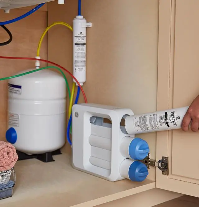 Alt view image 3 of 5 - Pre & Post Filter Set Compatible with Select Under Sink Filtration Systems Including GXRQ18NBN, GNRQ18NBN, GXRV40TBN, Replace Every 6 Months, FQ18PN