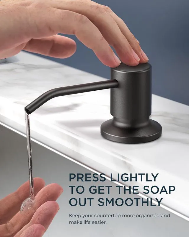 Alt view image 4 of 7 - Black Kitchen Faucet with Soap Dispenser, High Arc Sink Faucet No-Lead Stainless Steel, 2-Mode Pull Down Sprayer, Single Handle, Deck Plate for 1 or 3 Holes, Fit for Bar Farmhouse Laundry