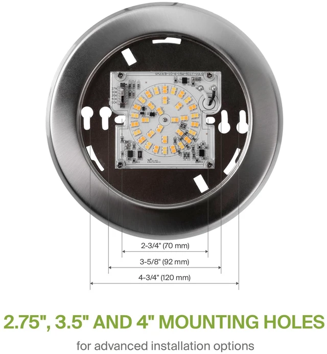 Alt view image 5 of 7 - 12 Pack Nickel LED Disk Lights 6 Inch, 5CCT Flush Mount Ceiling Light 15W 2700K-5000K 1245LM Dimmable Surface Mount Disk Light, 6 Inch LED Ceiling Light, Low Profile Disc Lights, UL Energy Star