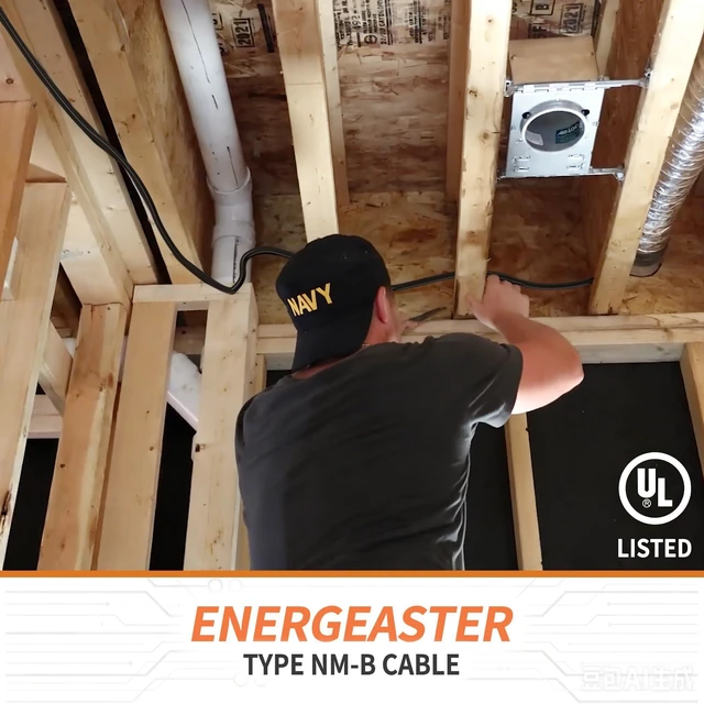 Alt view image 4 of 7 - Stranded Indoor 6/3 NM-B Copper Cable with Ground 15FT, Black 15FT NMB Cable 6 Gauge Wire 3 Conductors 600V Bare Copper Non-Metallic Sheathed Stranded Indoor Residential Wire, UL Listed