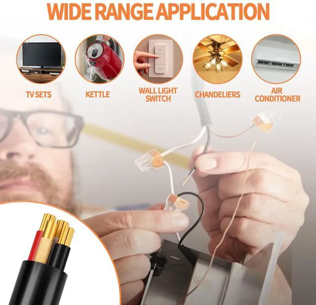 Alt view image 5 of 7 - Stranded Indoor 6/3 NM-B Copper Cable with Ground 15FT, Black 15FT NMB Cable 6 Gauge Wire 3 Conductors 600V Bare Copper Non-Metallic Sheathed Stranded Indoor Residential Wire, UL Listed