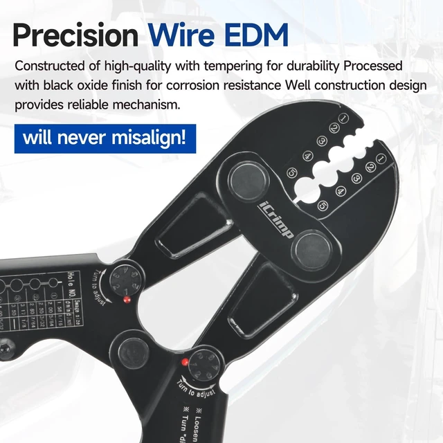 Alt view image 4 of 7 - iCrimp IWS-1608B Wire Rope Crimper, 1/16" to 3/16" 5 Dies High carbon steel swaging tool for aluminum oval, stop, loop & crimp ferrules; ideal for railing, cable & fishing