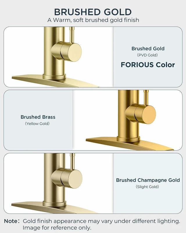 Alt view image 7 of 7 - Gold Kitchen Faucet with Soap Dispenser, High Arc Single Handle No-Lead Stainless Steel Sink Faucet with Pull Down Sprayer, 1 or 3 Holes Deck Mount, High Arc Fit for Bar Farmhouse Laundry