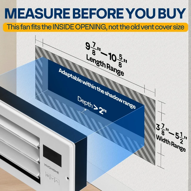 Alt view image 2 of 7 - Register Booster Fan - 4'' x 10'' Opening with Adjustable Louver Smart Thermostat & 10-Speed WIFI App Control - AC Vent Fan for Floor, Ceiling, Wall - Quiet Operation (White)