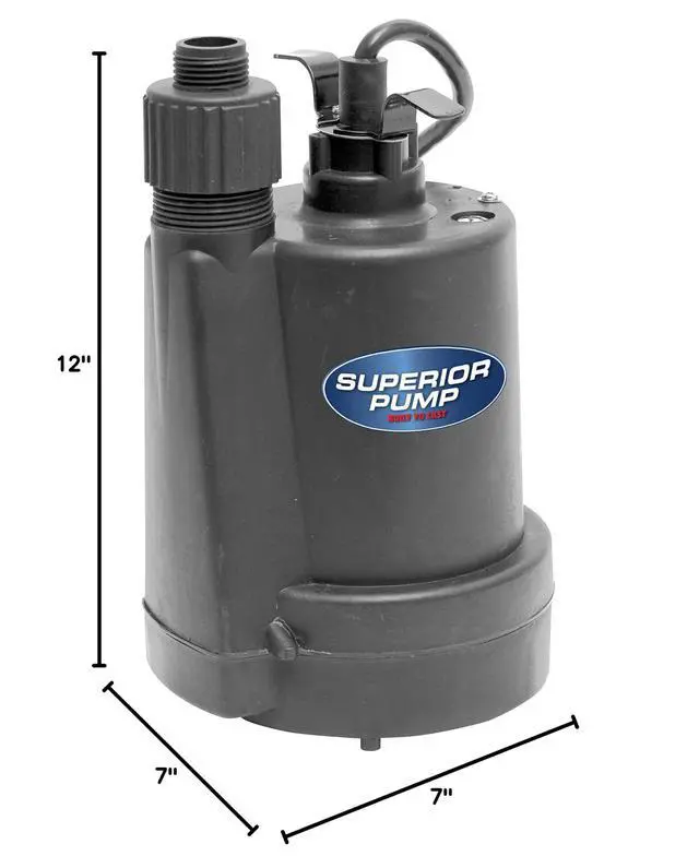 Alt view image 6 of 6 - 91250 1800GPH Thermoplastic Submersible Utility Pump with 10-Foot Cord, 1/4 HP