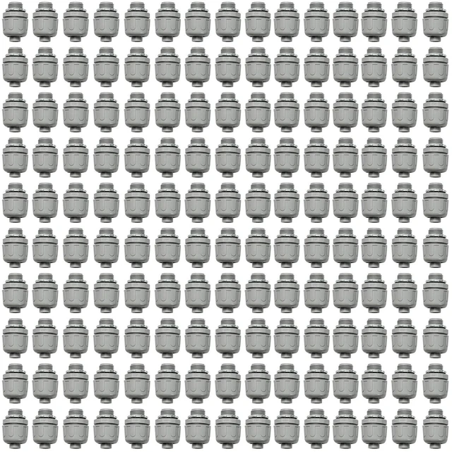 Main image of Conduit Connectors, 1/2 Inch, Straight, Grey, 150-Pack Liquid Tight Connector, NPT, Non-Metallic, for PVC Electrical Flexible Conduit Fittings, 180 Degree, UL Listed