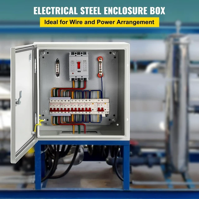 Alt view image 2 of 7 - NEMA Steel Enclosure, 16 x 16 x 6'' NEMA 4X Steel Electrical Box, IP66 Waterproof & Dustproof, Outdoor/Indoor Electrical Junction Box, with Mounting Plate