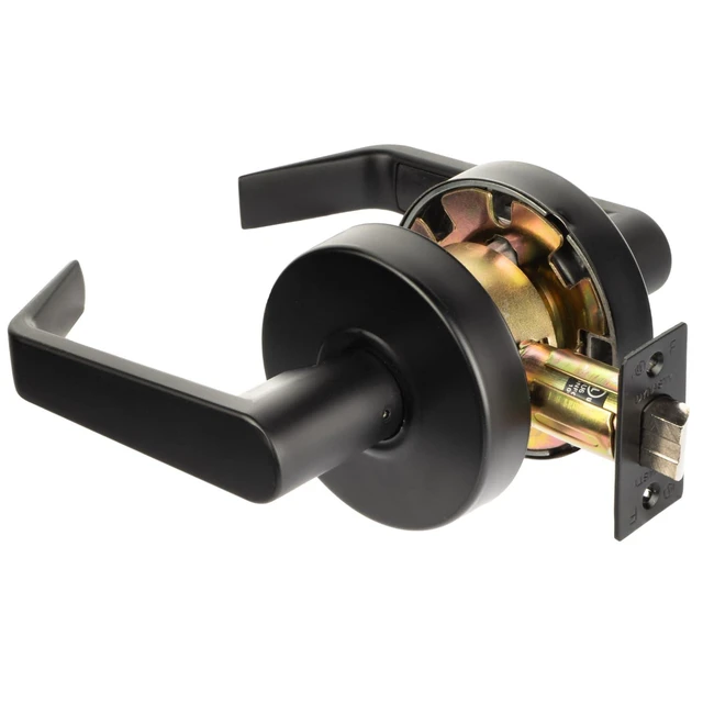 Alt view image 3 of 7 - Augusta Classroom Lever Lockset, ADA, Grade 2, Flat Black ADA Compliant Classroom Door Lever Lockset For School, Classroom Or Educational Facility, Grade 2 Heavy Duty Construction