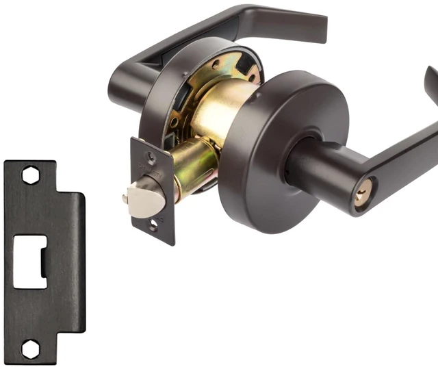 Alt view image 7 of 7 - Augusta Storeroom Lever Lockset, ADA, Grade 2, Oil Rubbed Bronze ADA Compliant Storeroom Door Lever Lockset For Storage Room Or Commercial Facility, Grade 2 Heavy Duty Construction