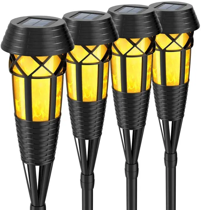 Main image of Flickering Flames Torch Light Solar Garden Lights Waterproof Landscape Lighting - 4 Pack