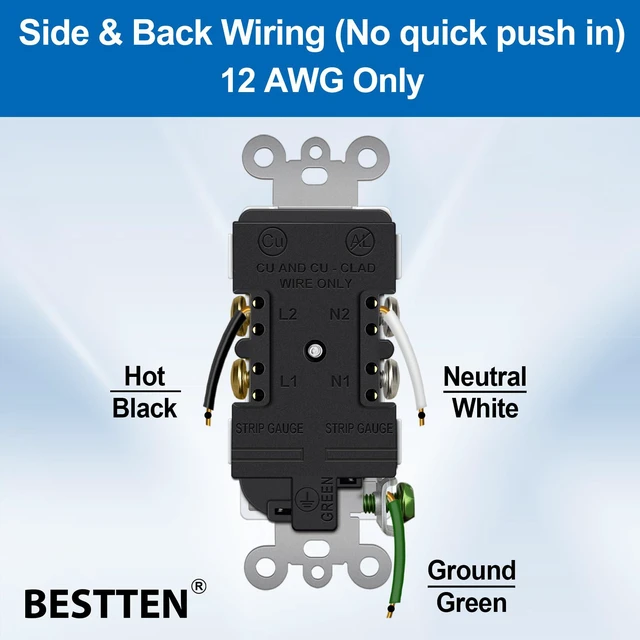Alt view image 6 of 7 - 50 Pack 20 Amp Outlet, Tamper-Resistant (TR) Wall Outlet, UL Listed Decorator Receptacle with Wall Plate, 20A/125V/2500W, for Residential and Commercial Use, White