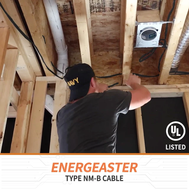 Alt view image 4 of 7 - Stranded Indoor 8/2 NM-B Copper Cable with Ground 25FT, Black 25FT NMB Cable 8 Gauge Wire 2 Conductors 600V Bare Copper Non-Metallic Sheathed Stranded Indoor Residential Electrical Wire
