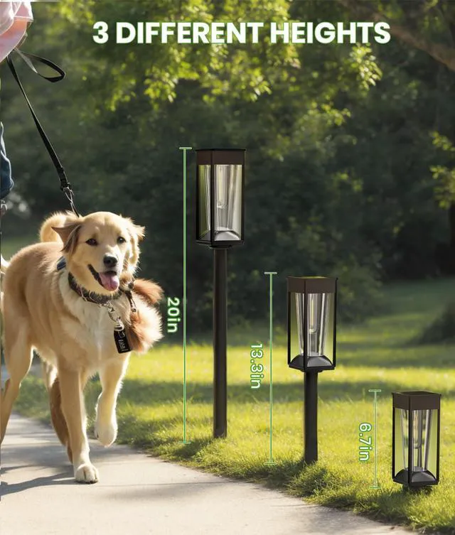 Alt view image 6 of 6 - Bright Solar Walkway Lights, 8 Pack, 2 Color Modes, IP65 For gardens and walkways, Garden Solar Light Waterproof pair 2 color modes and auto on/off with 1124 h runtime