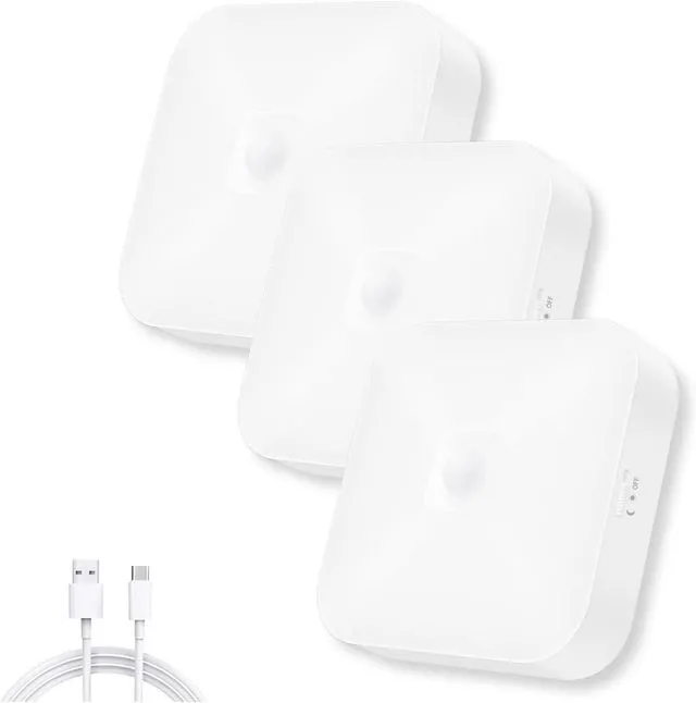 Main image of Rechargeable Motion Sensor Closet Light, 500LM Wireless Ceiling Light 3Pack 5000K Cool White, Battery Operated, Motion Sensored Activated, Indoor Use for Hallway, Stairs, Pantry, Bathroom, Garage