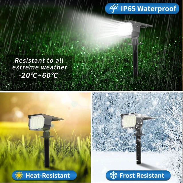 Alt view image 4 of 6 - Solar Spot Lights Outdoor Landscape Spotlights 12 Pack Cool White 46LED, 3 Mode, Auto On/Off Landscape Spotlights Solar Powered Flood Lights for Outside Pathway Yard Garden House Walkway Tree