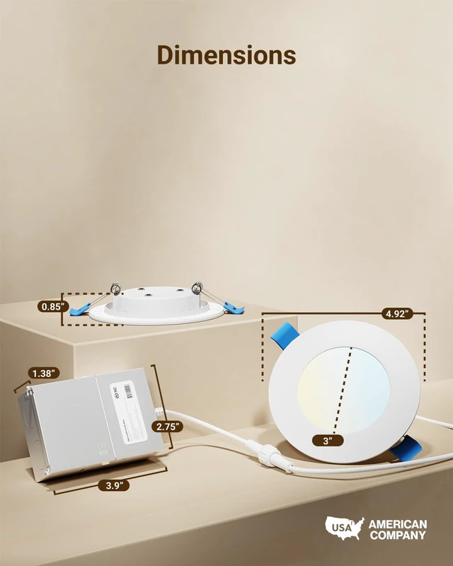 Alt view image 6 of 7 - 24 Pack 4 Inch Slim Canless LED Recessed Lights, 10W 5CCT, Dimmable Selectable CCT 2700K/3000K/4000K/5000K/6000K, 700LM, Junction Box, Canless Ceiling Light Slim, Wafer Thin, Ceiling Downlight