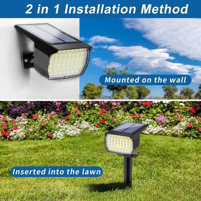 Alt view image 5 of 6 - Solar Spot Lights Outdoor Landscape Spotlights 12 Pack Cool White 46LED, 3 Mode, Auto On/Off Landscape Spotlights Solar Powered Flood Lights for Outside Pathway Yard Garden House Walkway Tree