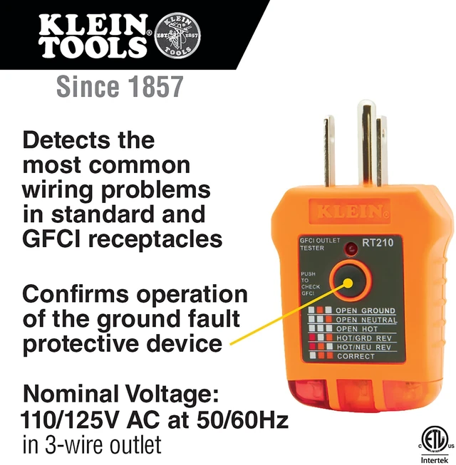 Alt view image 4 of 7 - MM320KIT Digital Multimeter Electrical Test Kit, Non-Contact Voltage Tester, Receptacle Tester, Carrying Case and Batteries
