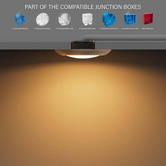 Alt view image 6 of 7 - 6 Inch LED Low Profile Disk Light with Night Light, 120VAC, 15W, 5CCT Color Changing, 1000LM, Dimmable, ETL, Shower Wet Rated Screw in Flush Mount Ceiling Light, White/8 Packs
