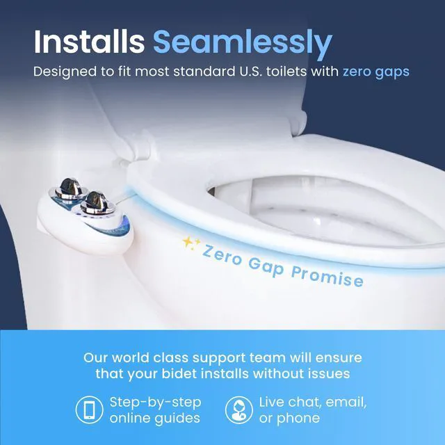 Alt view image 4 of 7 - NEO 320 - Warm Water Bidet Attachment for Toilet Seat, Gold Non-Electric, Warm Water, Dual Nozzle, Self-Cleaning, Adjustable Water Pressure, Rear & Feminine Wash
