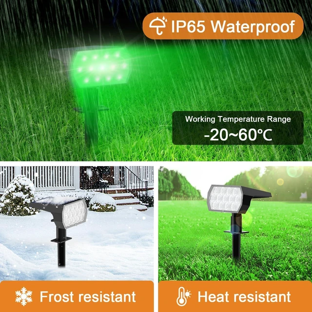 Alt view image 5 of 6 - Color Changing Solar Lights Outdoor IP68 Waterproof, RGB, 10 Pack 7 Lighting Modes, Long Lasting, Automatic Dusk to Dawn, Dimmable, Halloween Christmas Decorations for Yard Garden Tree Party