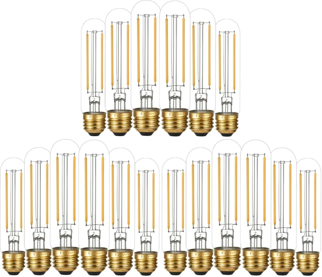 Main image of Dimmable E26 LED Bulb 4W Equal 40 Watt Warm White 2700K E26 Edison AC120V 400lm Tubular T9 T10 LED Light Bulb for Rustic Pendant,Chandeliers,Wall sconces 6Pack (Pack of 3)