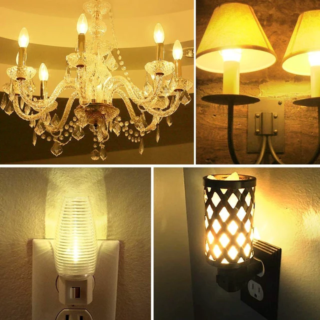 Alt view image 5 of 7 - Night Light Bulbs, C7 Candelabra Bulb, LED Light Bulbs with E12 Chandelier Base, 0.5 Watt (4W 5W 6W 7W Incandescent Equivalent), 50LM, Warm White, 2700K, Clear, 32 Pack
