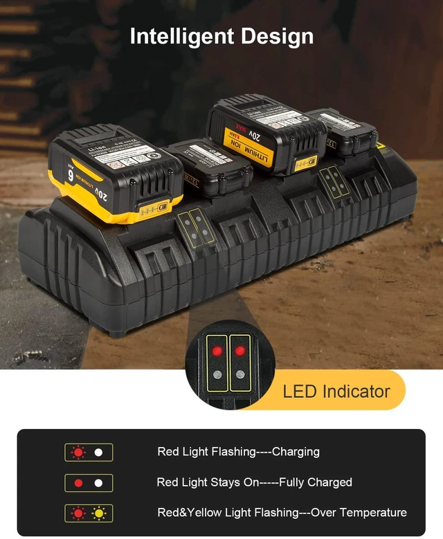 Alt view image 6 of 7 - DCB104-4 Replacement for Dewalt 12v 20v Max Multi Battery Charger Station