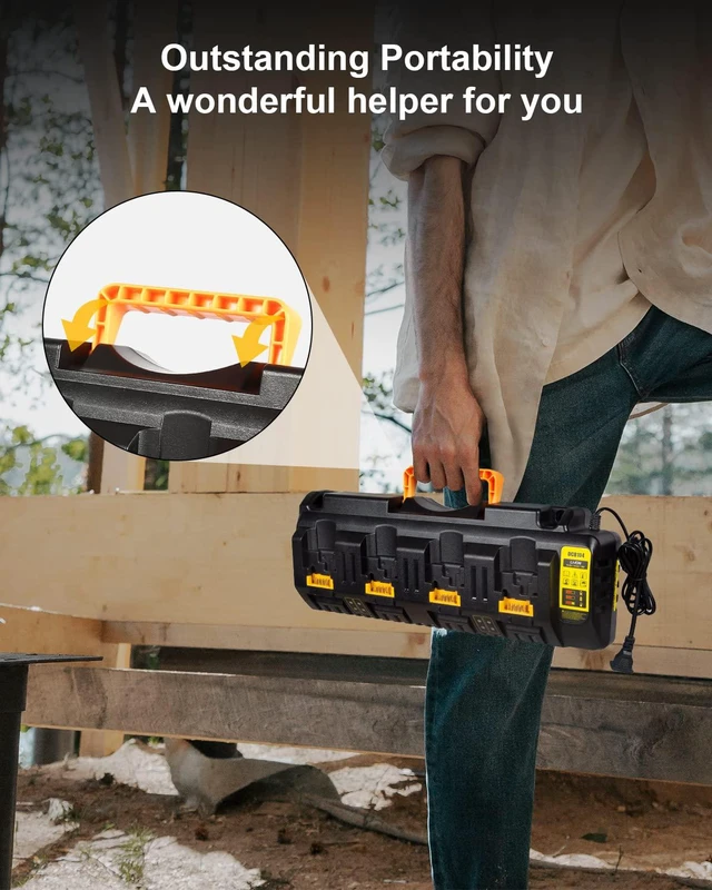 Alt view image 7 of 7 - DCB104-4 Replacement for Dewalt 12v 20v Max Multi Battery Charger Station