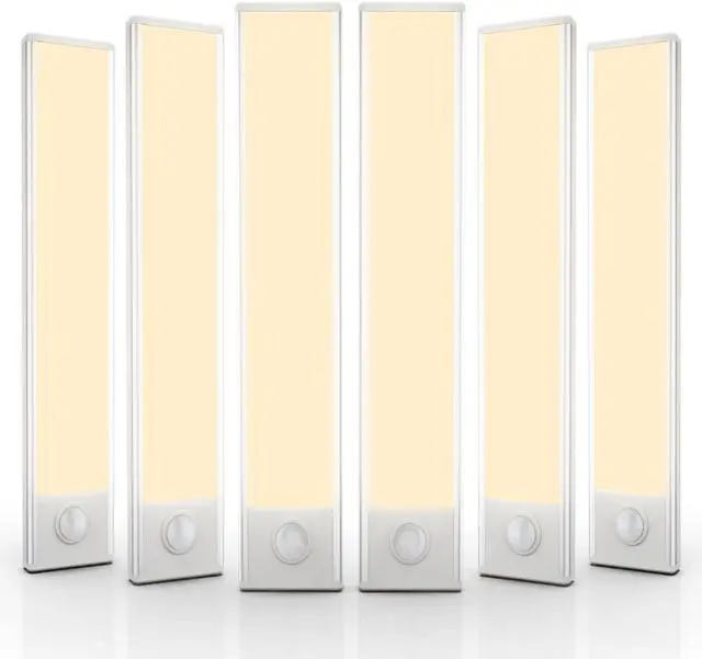 Main image of 12 inch Under Cabinet Lighting, 6 Pack Motion Sensor Light Indoor Rechargeable Magnetic Closet Lights Battery Operated, Under Counter Lights for Kitchen, Wardrobe, Hallway, Stairs Warm White Light