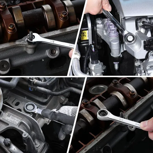 Alt view image 7 of 7 - 22 PCS Ratchet Combination Wrench Set with Tool Box, Mirror Polish with Organizer Box, Metric 6-18mm & SAE 1/4-3/4", 72-Teeth, For Home Project, Auto Repair, Plumbing, Construction, Machinery
