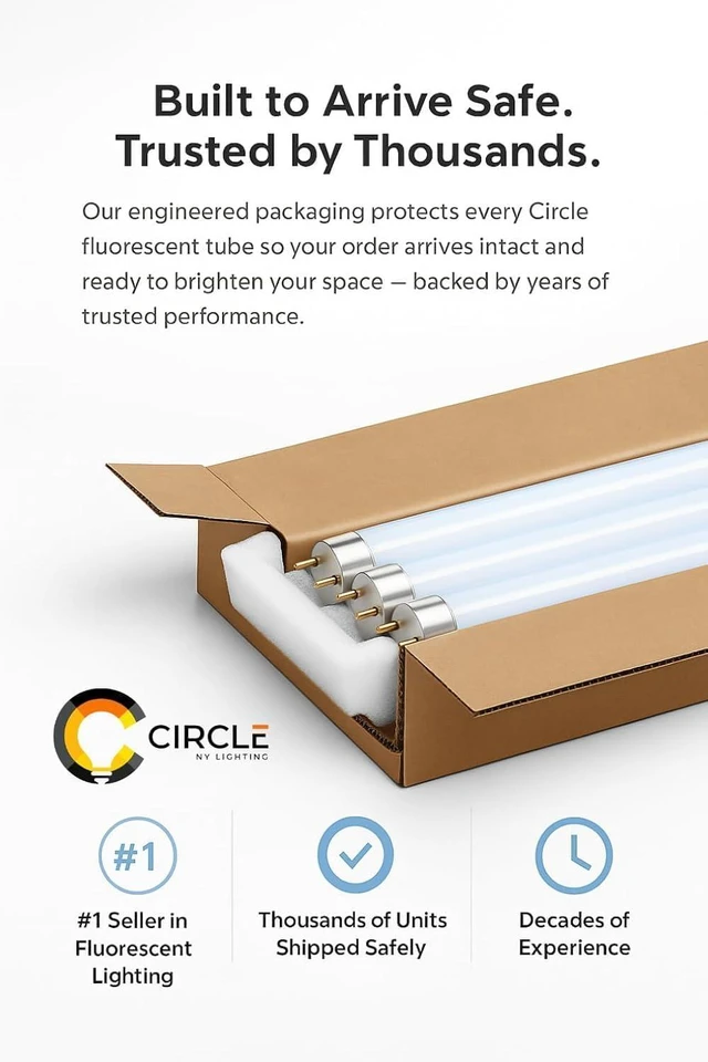 Alt view image 6 of 6 - F32T8/SP865 T8 Fluorescent Light Bulbs 48 Inch, 32W 6500K Daylight, G13 Medium Bi-Pin Base, 4FT Commercial Ceiling Light Replacement for Garage, Office & Shop Fixtures, 25 Pack