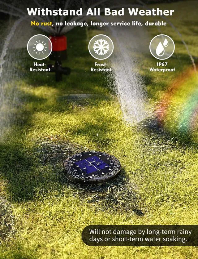 Alt view image 5 of 6 - Color Changing Solar Ground Lights with Remote, IP67 Waterproof, 16Pack 9-Color & 2 Dynamic RGB, 33ft Long Distance Remote Control, Dusk-to-dawn Light Up, Outdoor Flat Disk Light for Yard Lawn Path