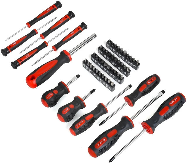 Alt view image 7 of 7 - 220-Piece Home Tool Set, Household Repairing Tool Kit, Red Included 12-Inch Wide Mouth Open Storage Tool Bag, For Beginners, For Home Repair and Maintenance, Great for Gifts
