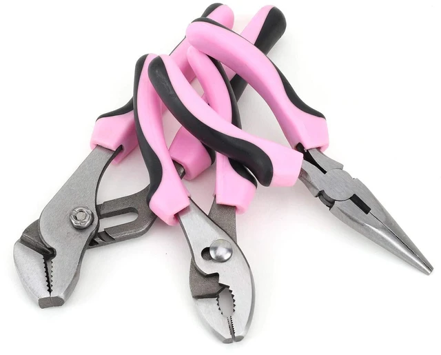 Alt view image 3 of 7 - 220-Piece Pink Tool Set, Home Repairing Tool Kit for Women Pink Tool Kit with 12-inch Wide Mouth Open Tool Bag, Tool Set for Women, Great for Gifts, For DIY & Home Maintenance