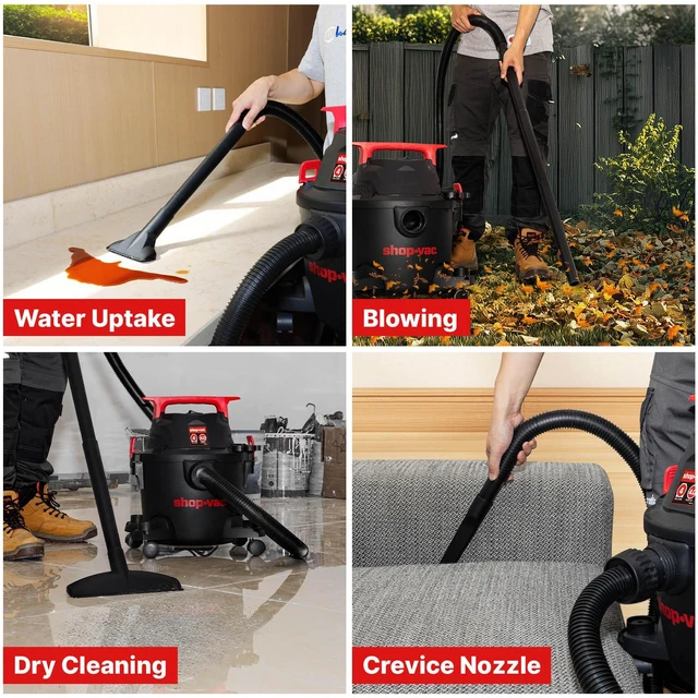 Alt view image 5 of 7 - 5430112 4 Gallon 4 Peak HP Wet/Dry Vacuum with Blower Function 1.25" x 6-ft Hose, 10-ft Cord, Powerful Suction, Durable & Portable, Ideal for Jobsite, Garage, Workshop & Home