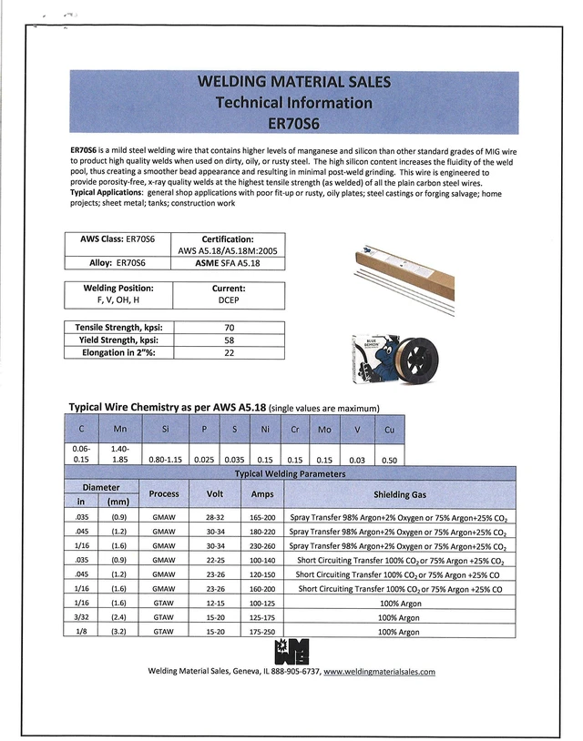 Alt view image 4 of 5 - ER70S6 X.030 X 33 LB MIG Carbon Steel Welding Wire All Position, Low Spatter, Formulated to Provide Porosity-Free, X-Ray Quality Welds - Arc Welding Accessories