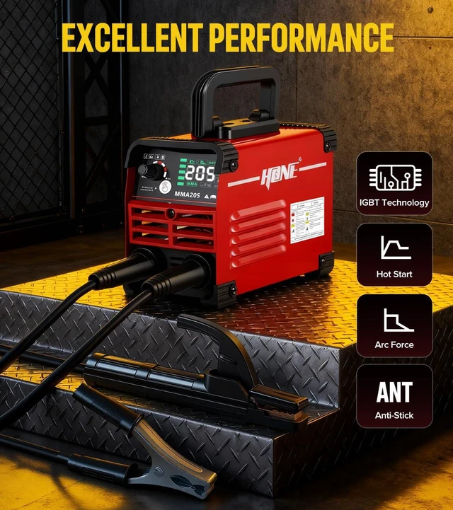 Alt view image 6 of 7 - Stick Welder 110v, Upgraded 205Amp Mini Welding Machine with Lift Tig Welding, IGBT Inverter Arc Welder Machine 110v with Hot Start Arc Force Anti-Stick VRD for 1/16"-1/8" Rod, Include 25 Rods