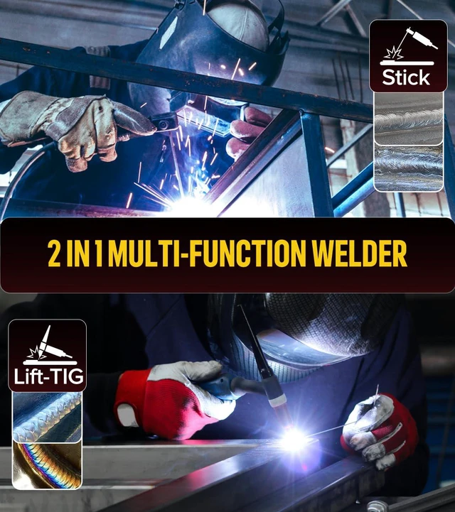 Alt view image 7 of 7 - Stick Welder 110v, Upgraded 205Amp Mini Welding Machine with Lift Tig Welding, IGBT Inverter Arc Welder Machine 110v with Hot Start Arc Force Anti-Stick VRD for 1/16"-1/8" Rod, Include 25 Rods
