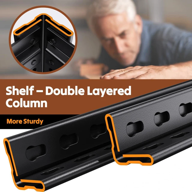 Alt view image 4 of 7 - 71''H Storage Shelves, Garage Shelving,Adjustable Heavy Duty Shelving Unit,5T Tall Garage ShelvesMetal Standing Shelf Units,Utility Rack For Kitchen Warehouse Industrial Basement 71*35*16
