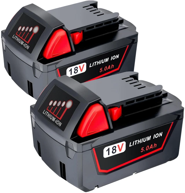 Main image of 5.0Ah Replacement Battery for Milwaukee 18V Battery Compatible with Milwaukee M18 Battery 48-11-1850 48-11-1852 48-11-1820 48-11-1828 48-11-1830 Cordless Power Tools 2 Pack