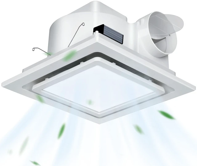 Main image of Ultra Quiet Bathroom Exhaust Fan with Light, 120 CFM, 1.0 Sones 1000 Lumens LED Light, Easy Installation, Energy-Efficient Design, 10" × 10" Ceiling Mount