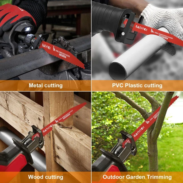 Alt view image 4 of 6 - 52 Pack 9 Inch 6/12 Tpi Reciprocating Saw Blades for Nail-Embedded Wood for Wood & Nail-Embedded Wood, Bi-Metal Sawzall Blades, Dual Tooth Design, with 8% Cobalt, Longer Life & Faster Cutting Speed