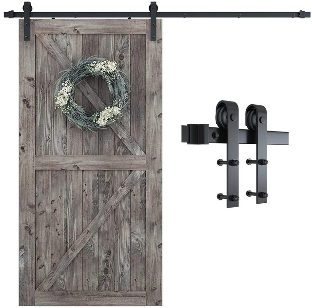 Main image of 7.5 FT Barn Door Hardware Kit -Fits 42"-45" Wide Door Panel Sliding Barn Door Track, Smooth and Quiet, Easy to Install, Includes Step-by-Step Installation Instructions (J Shape Hanger)