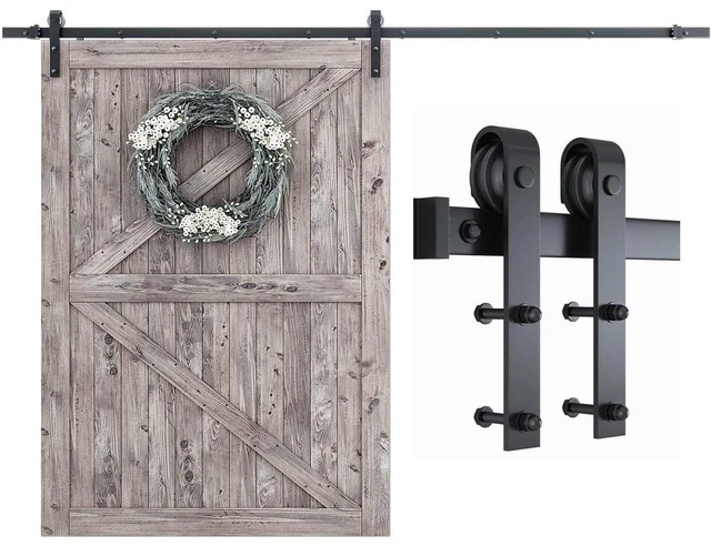 Main image of 9 FT Barn Door Hardware Kit -Fits 54" Wide Door Panel Sliding Barn Door Track, Smooth and Quiet, Easy to Install, Includes Step-by-Step Installation Instructions (J Shape Hanger)