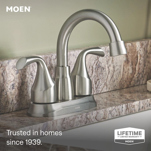 Alt view image 2 of 7 - Idora Spot Resist Brushed Nickel Two-Handle Centerset Bathroom Sink Faucet with Drain Assembly, 84115SRN