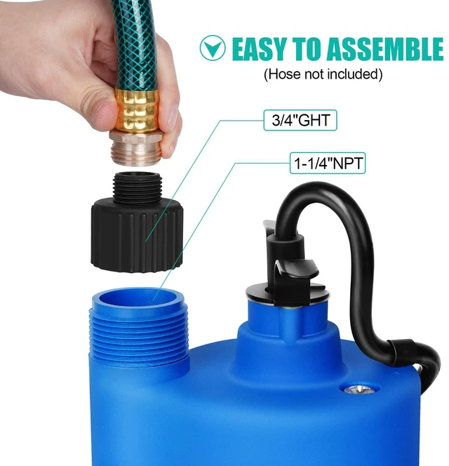 Alt view image 4 of 7 - 12v Sump Pump Submersible Water Pump Water Transfer Pump. 1500GPH, with 20 Feet Power Cord