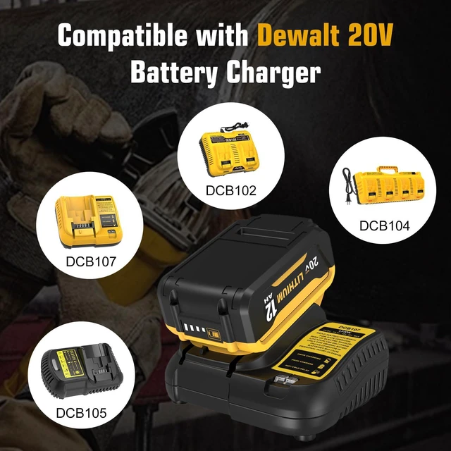 Alt view image 4 of 7 - 4 Packs 12.0Ah Replacement for Dewalt 20V Battery DCB208 Compatible with Dewalt 20V Max Batteries DCB207 DCB206 DCB204 DCB203 DCB200 DCB201 Cordless Power Tools
