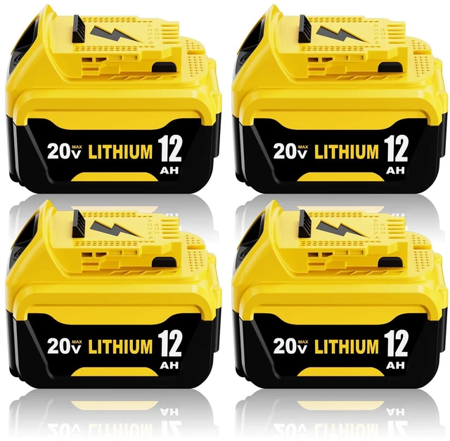 Main image of 4Packs 12000mAh DCB206 DCB207 Replacement for Dewalt 20v Battery Lithium Compatible with Dewalt 20v Max Battery Compatible with Dewalt Battery 20v DCB201 DCB203 DCB207 DCB204 Power Tools